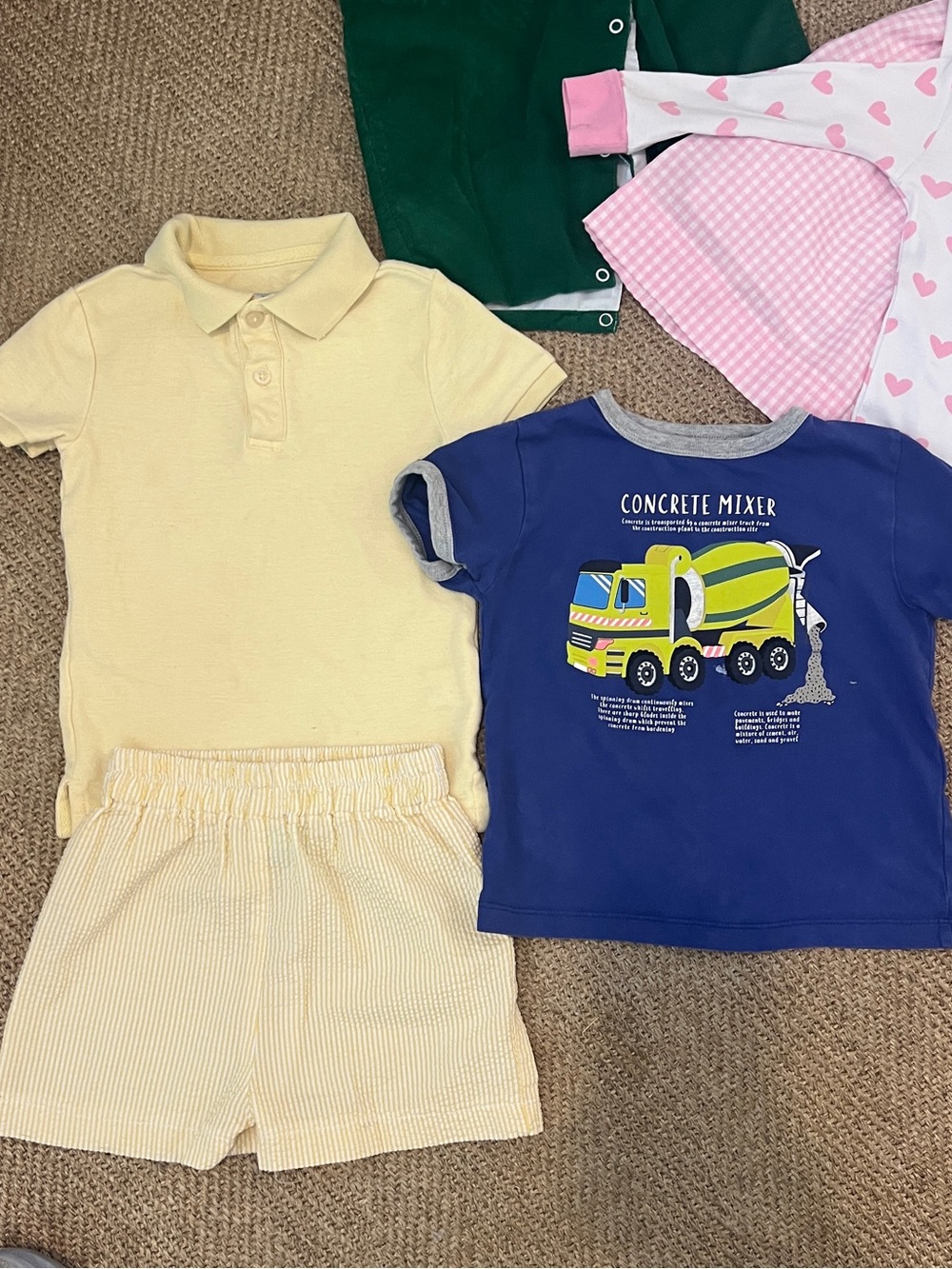 Mini Boden Pale Yellow Polo Shirt and Shorts Set